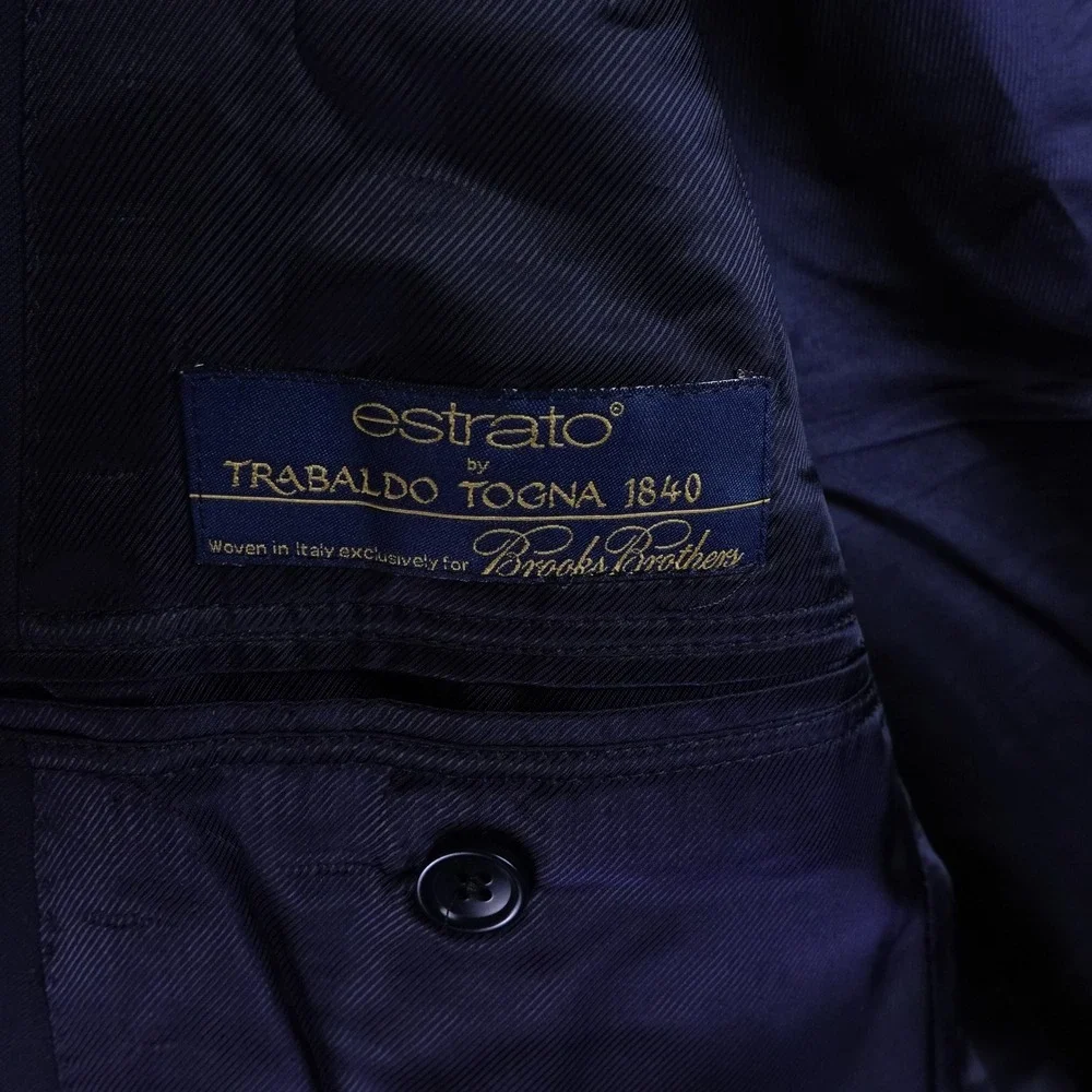 Brooks‎ Brothers 1818 Fitzgerald Blazer Navy Estrato Trabaldo Togna 41L Mens